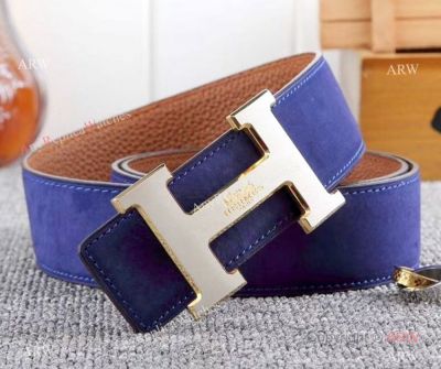 Best Copy Hermes Blue Leather Belt - NEWEST STYLE